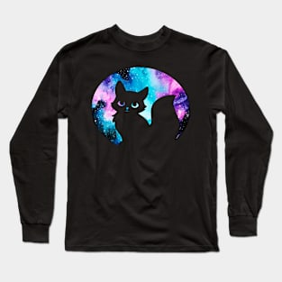 Cute Galaxy Fox Silhouette Long Sleeve T-Shirt